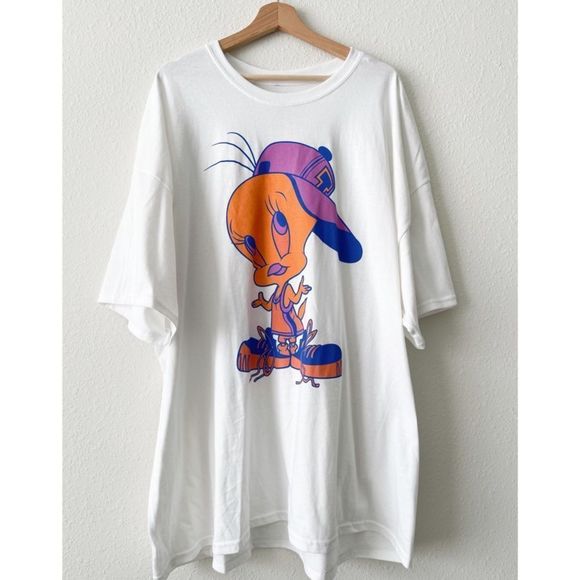 Looney Tunes Men's White Tweet Bird Crew Neck Shirt - Picture 2 of 5